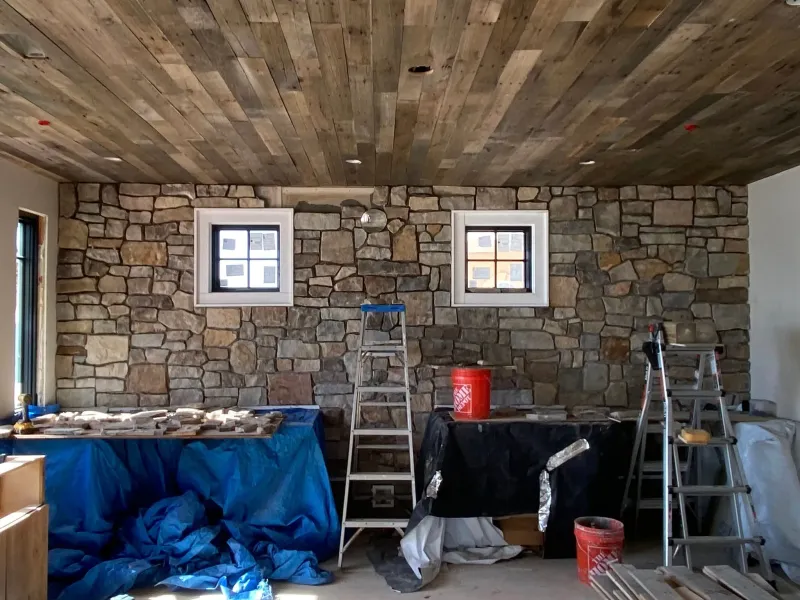 Contractors collaborating on a building project